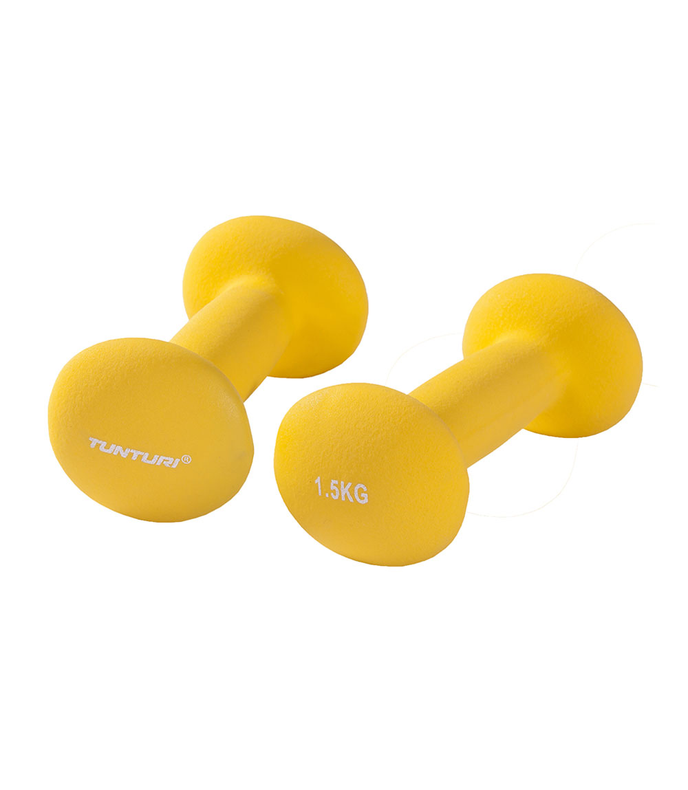 Hantlid TUNTURI Neopreen Dumbbells 1.5kg, kollased