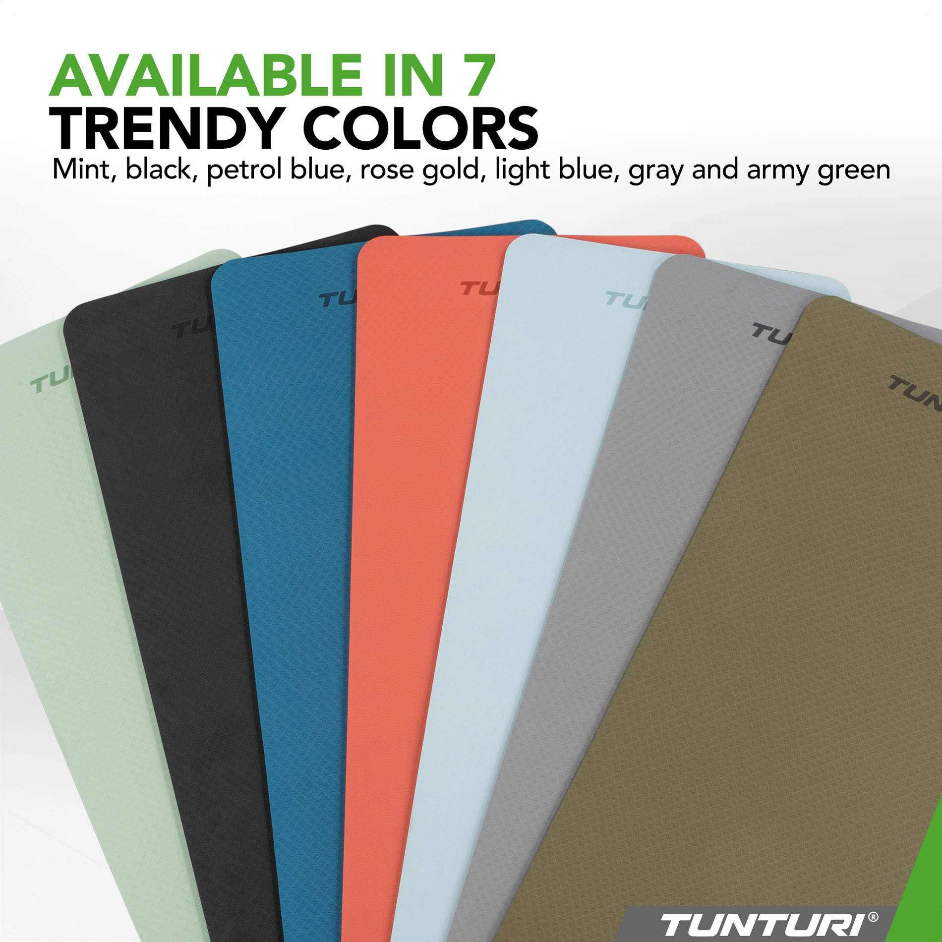 Joogamatt Tunturi Yogamat 8mm, Light Blue - Image 3