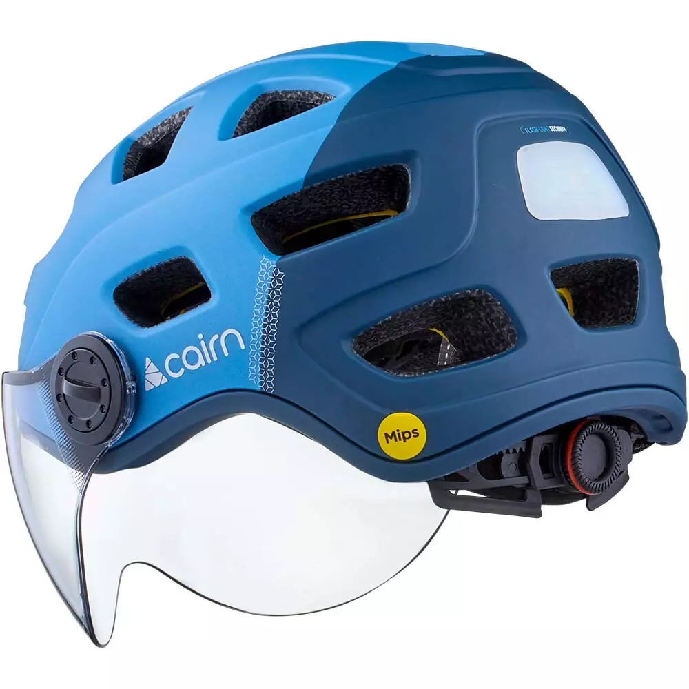 Kiiver CAIRN QUARTZ MIPS Transparent Visor LED USB Matte Denim Night Sky (elektrijalgrattale) (M) - Image 2