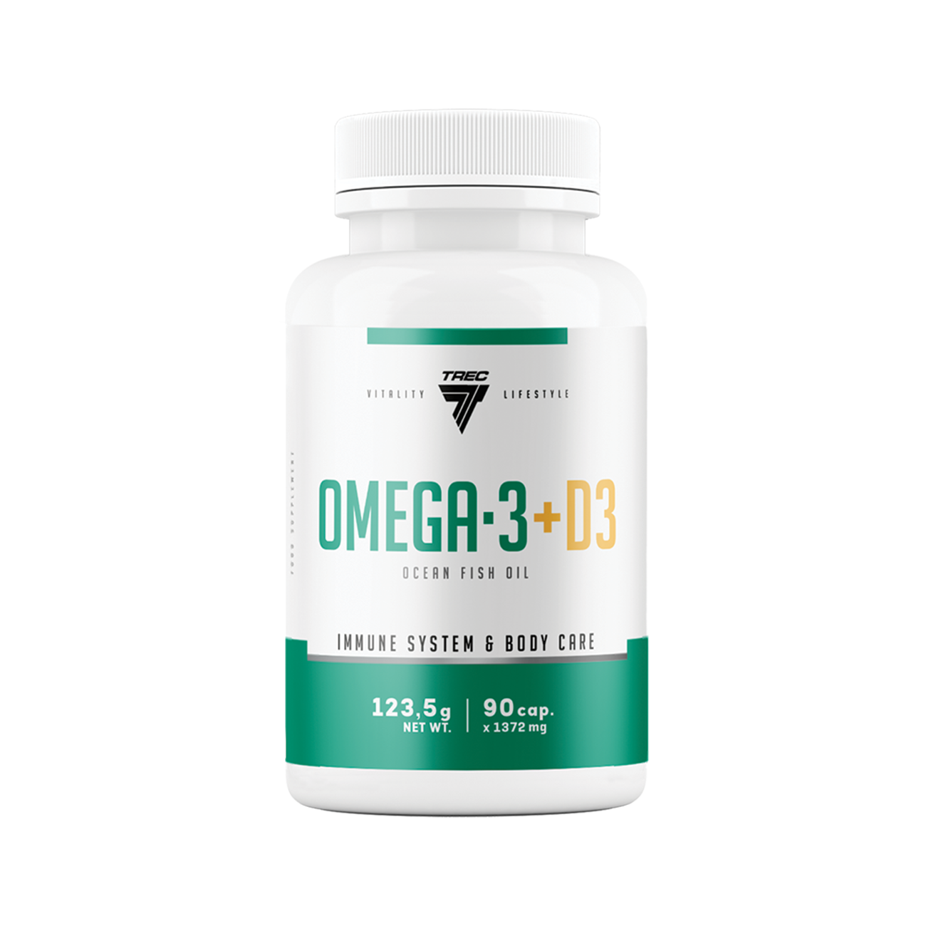 Rasvhapped lisandiga TREC OMEGA 3 + D3 90 kapslit