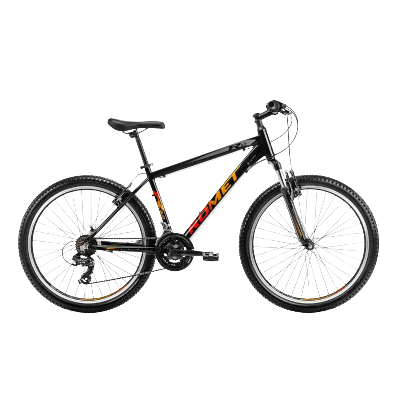 Noorte jalgratas ROMET Rambler R6.0, 26" must-oranž-punane (M)