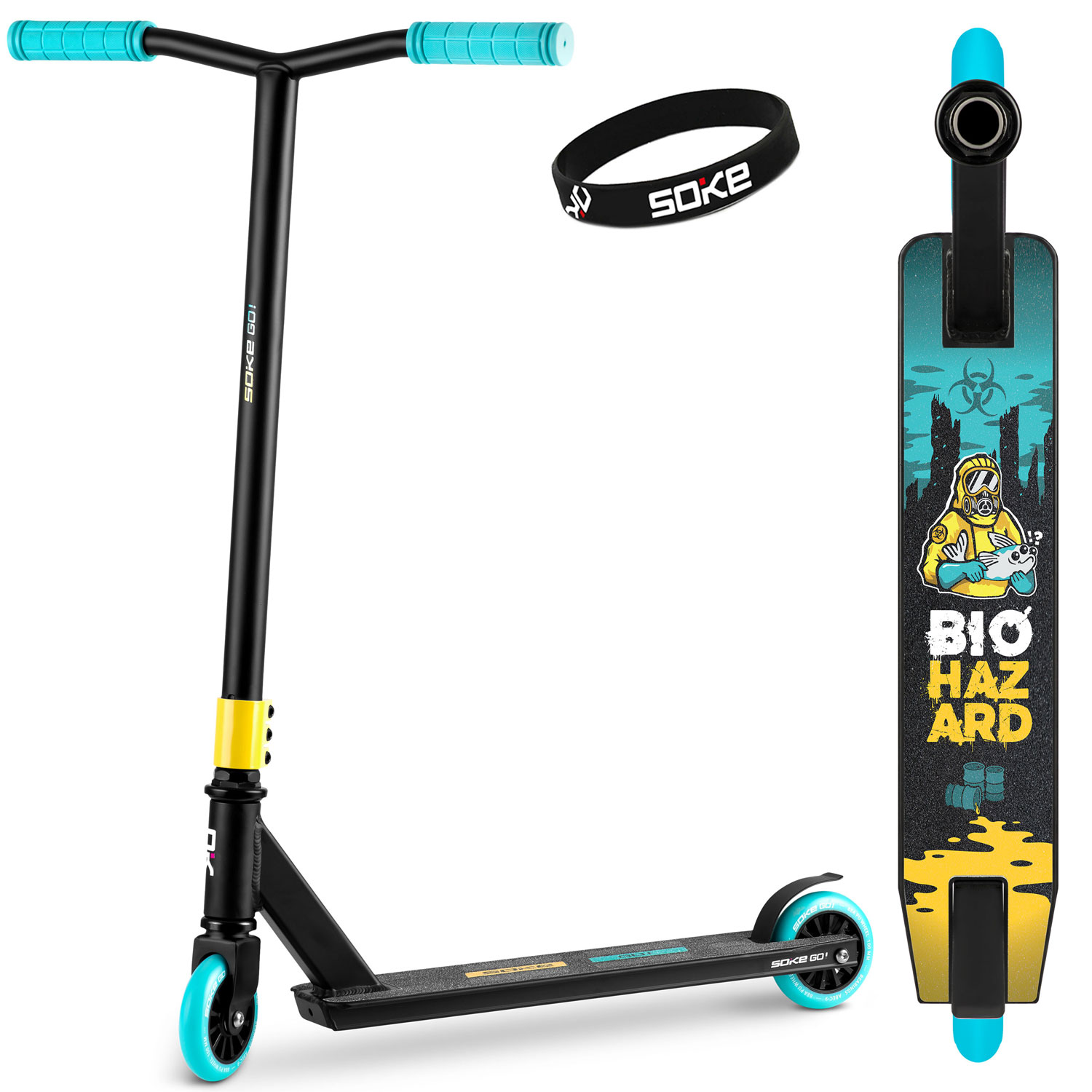 Trikitõukeratas SOKE GO! must-kollane - Image 2