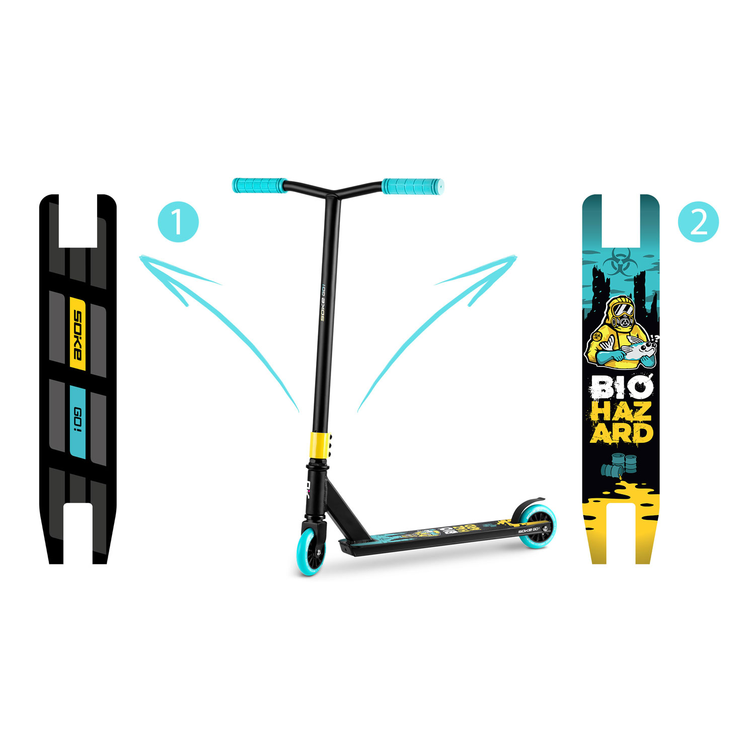 Trikitõukeratas SOKE GO! must-kollane - Image 11