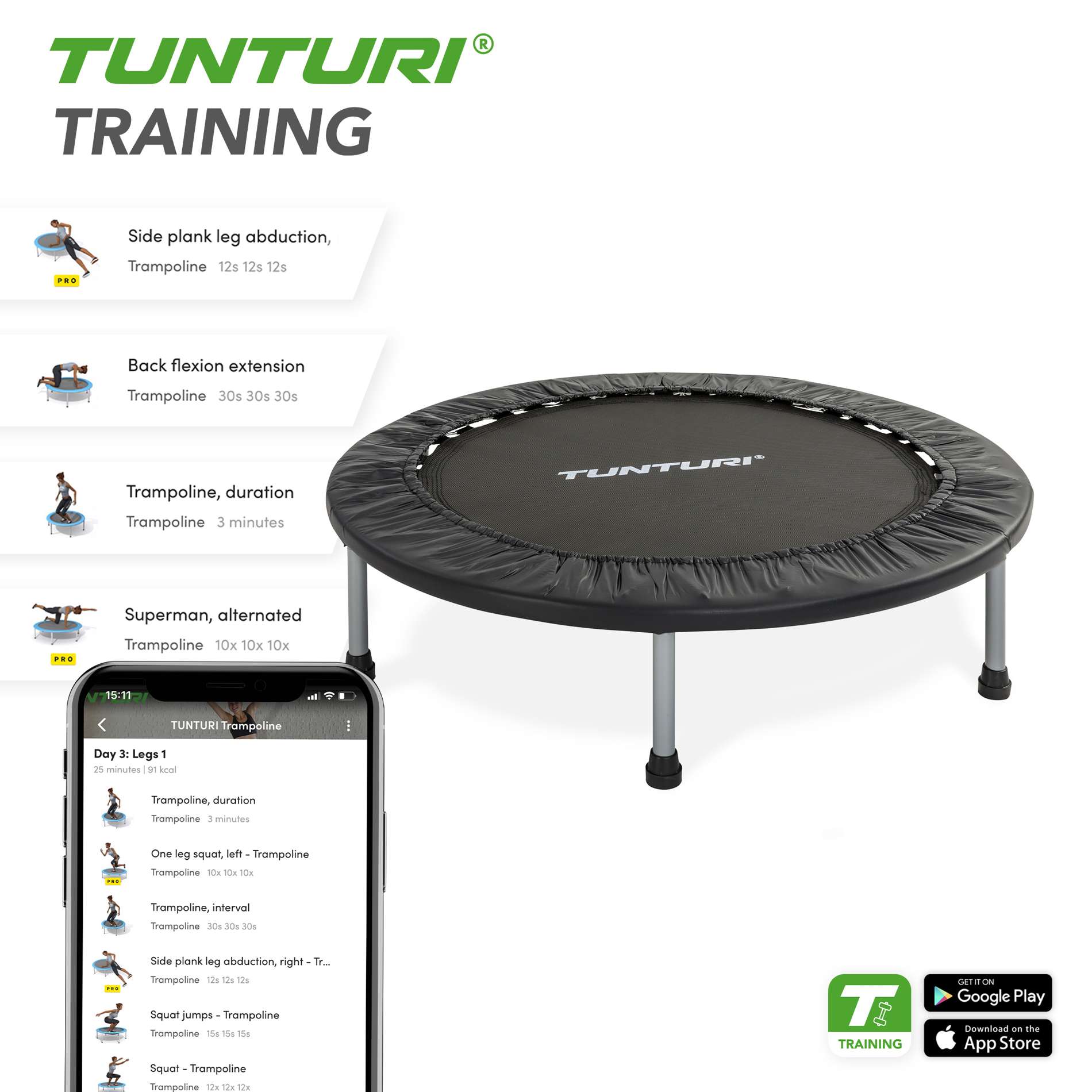 Batuut TUNTURI Funhop Trampoline 95 cm - Image 2