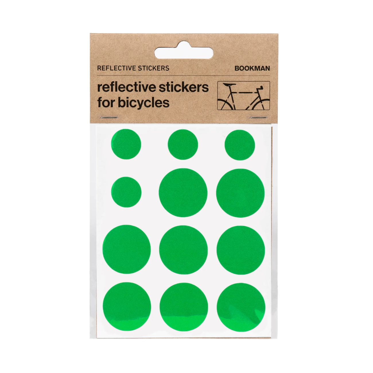 Helkurkleepsud jalgrattale BOOKMAN Reflective Stickers for Bicycles, Green Dots