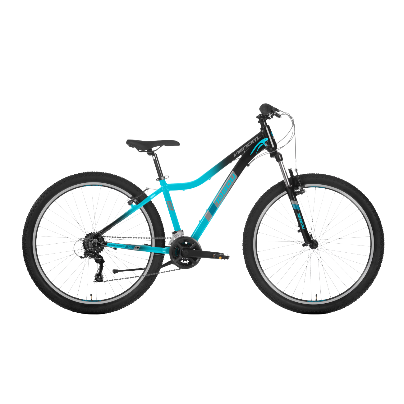 Noorte jalgratas TABOU Venom 1.0 W, 27,5" must-türkiis, 12-14 a