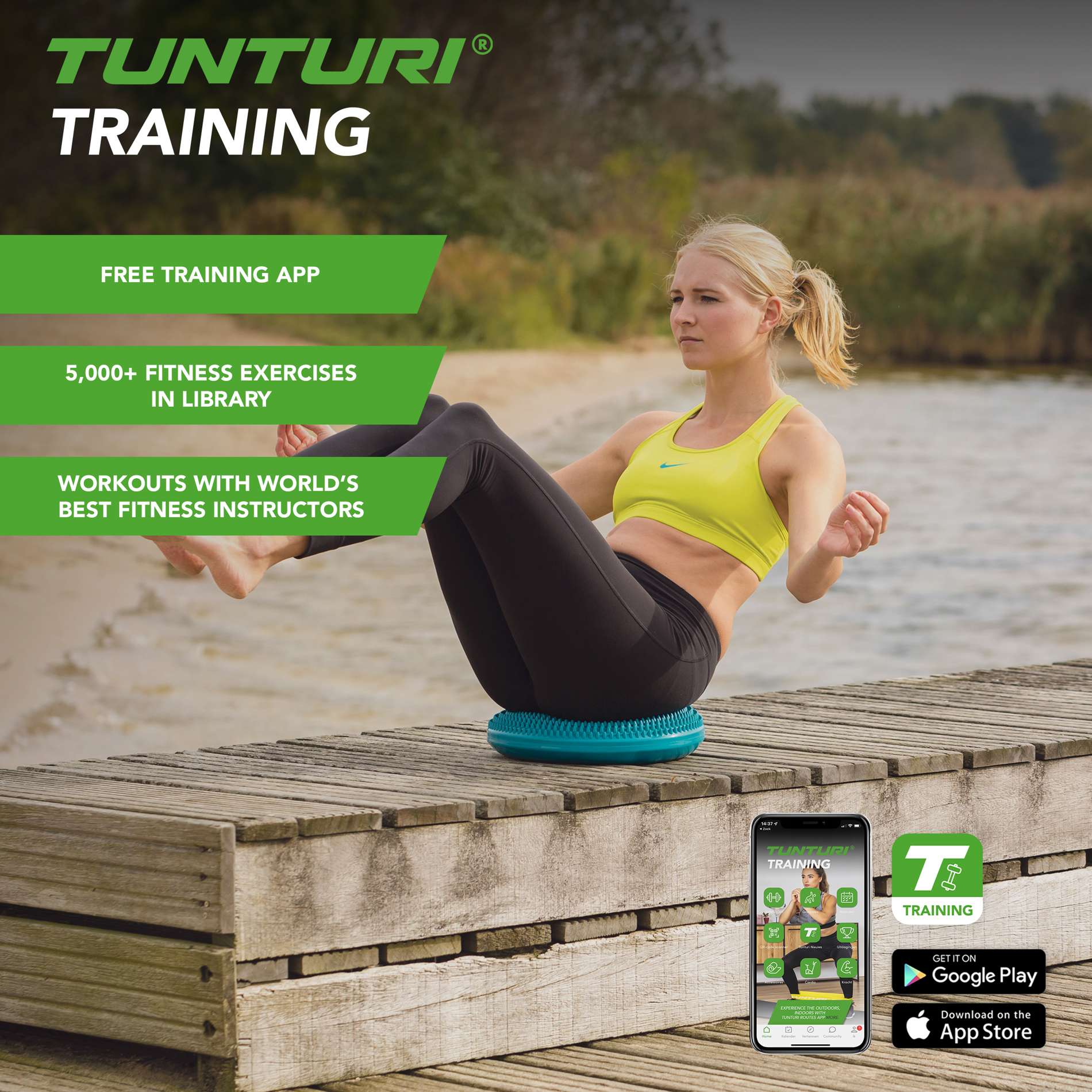 Tasakaalupadi TUNTURI Air Stepper Pad Turquoise - Image 3