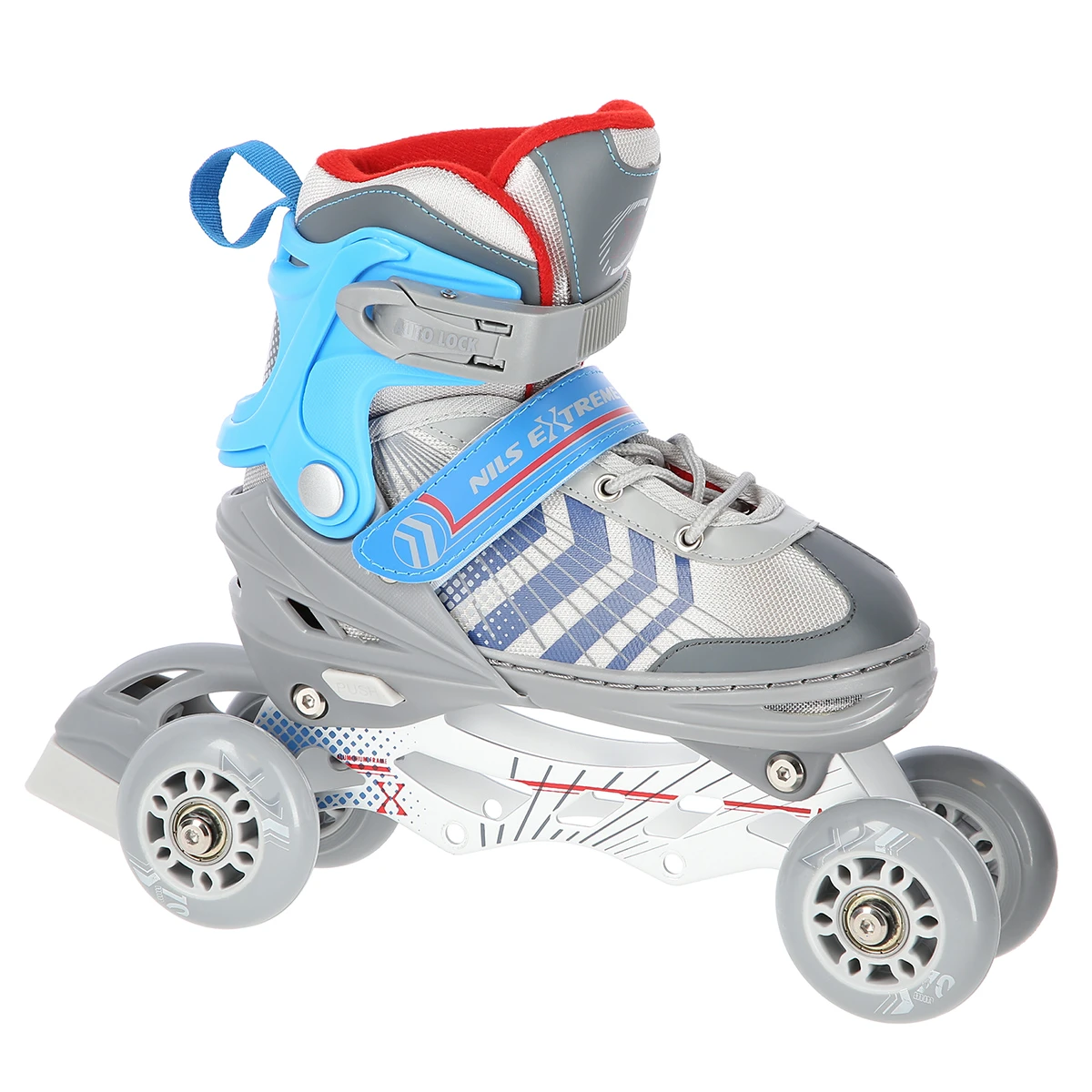 4in1 (rull)uisud NILS EXTREME NH18192 In-line Skates/Hockey Ice Skates, S (29-33), Grey/Blue - Image 4