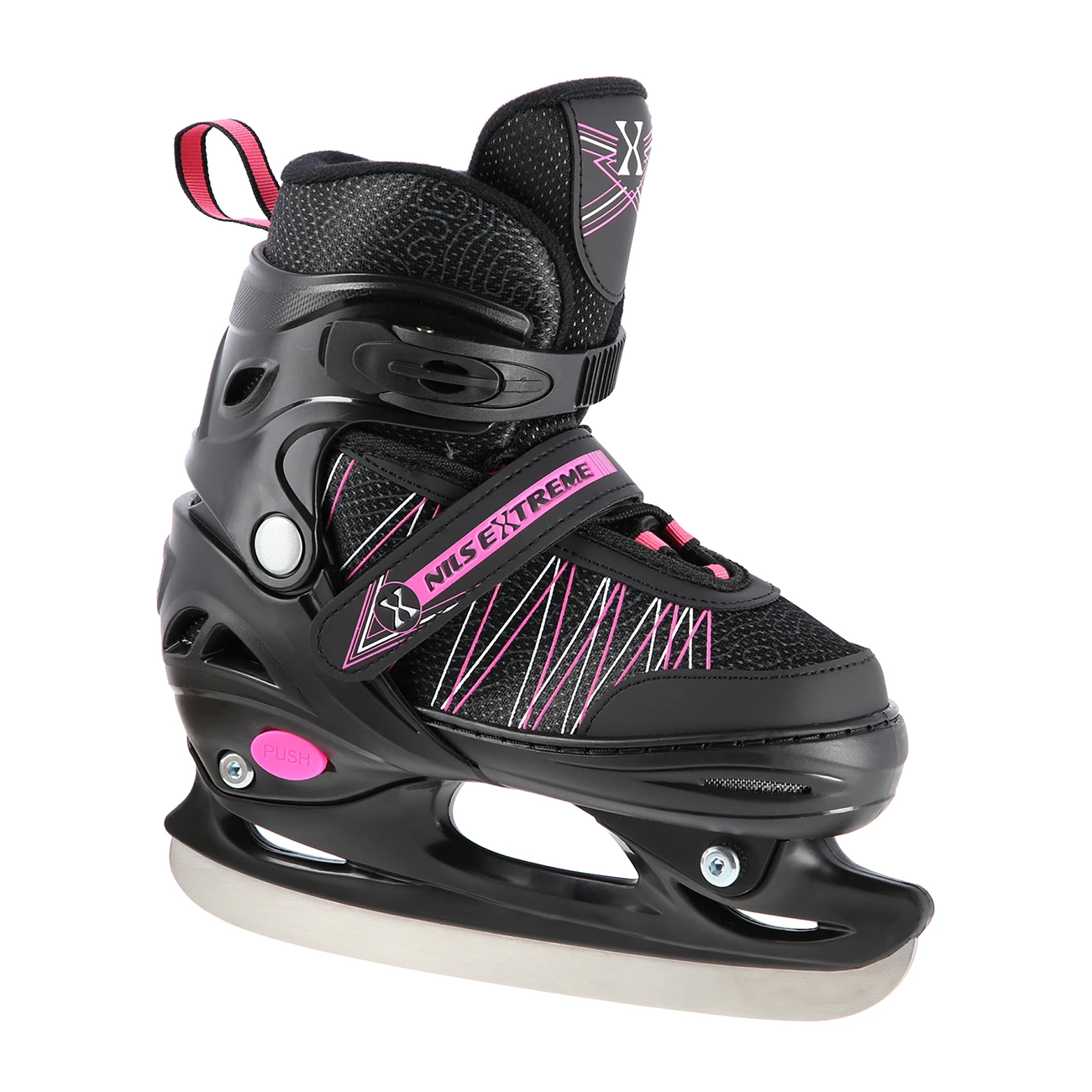 2in1 (rull)uisud NILS EXTREME NH11912A In-line Skates/Hockey Ice Skates, S (31-34), Black/Pink