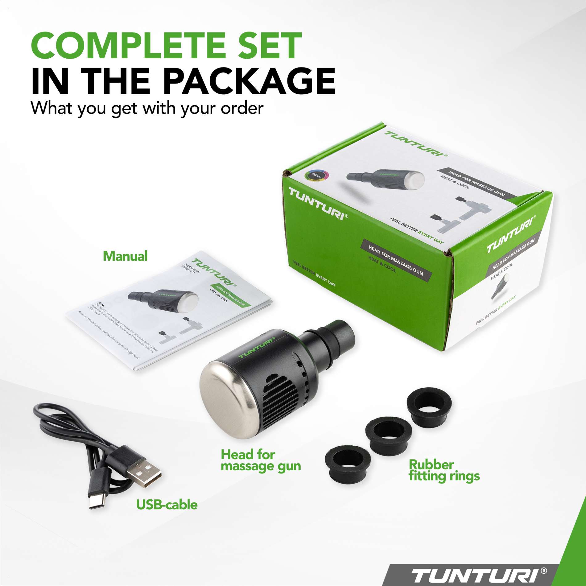 Massaažipüstoli ots TUNTURI Head for Massage Gun, Heat & Cool - Image 8